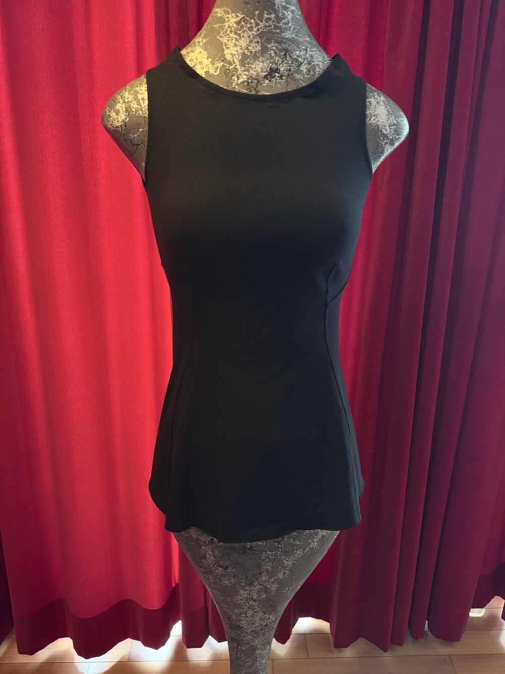 Rick Owens Lilies Black Fitted Peplum Tank